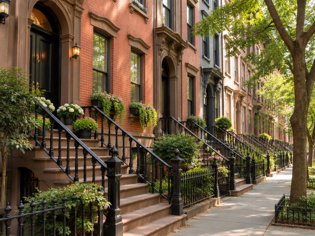 Tree-lined street with historic homes