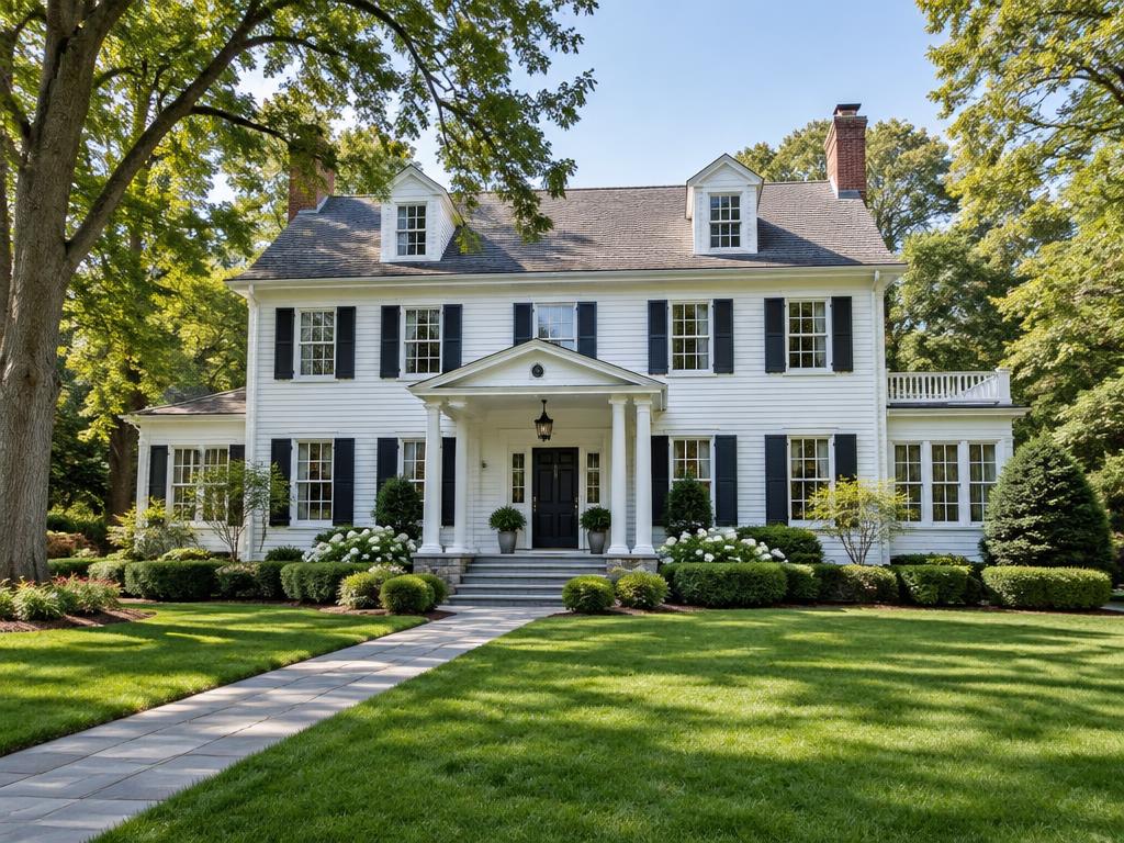 Classic home with a green garden